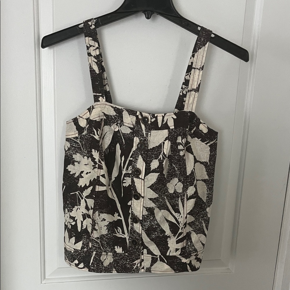 HD in Paris Black and Cream Floral Tank Top